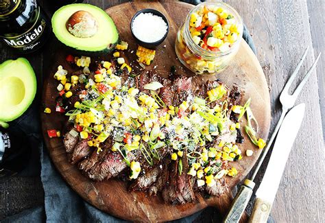 Grilled Flank Steak With Roasted Corn Salsa Heinen S Grocery Store