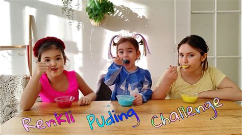 Tek Renk Puding Challenge Pembe Mavi Sarı Renkte Pudingler YouTube