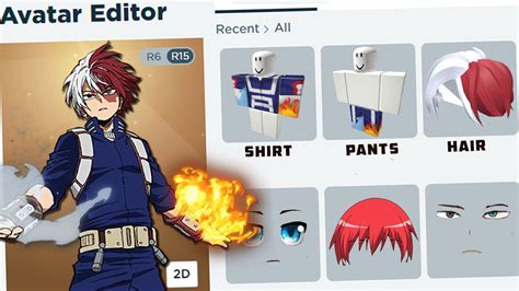 How To Make Shoto Todoroki In Roblox My Hero Academia Cosplay 2022 Youtube