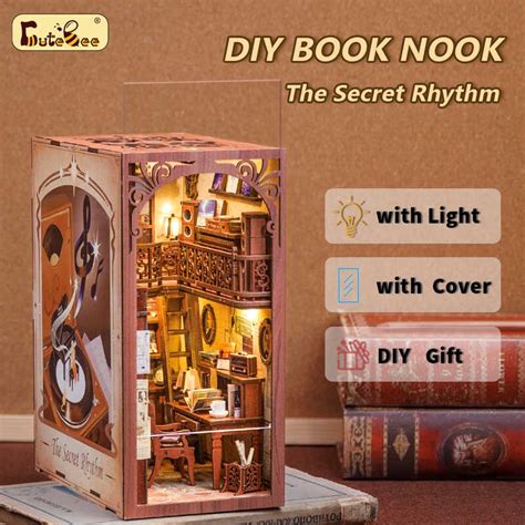 Cutebee Diy Book Nook Bookshelf Bookends Booknook Wooden Toys Diorama