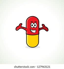 Cartoon Pill Vector Illustration Stock Vector (Royalty Free) 127963121 | Shutterstock