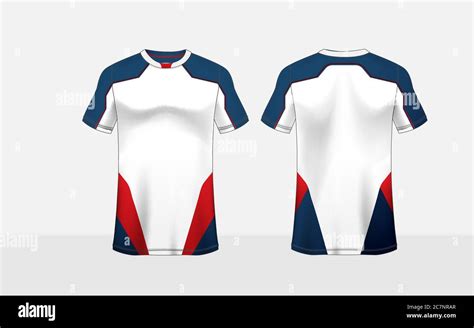 Blue, Red and White Pattern Layout E-sport T-shirt Design Template ...