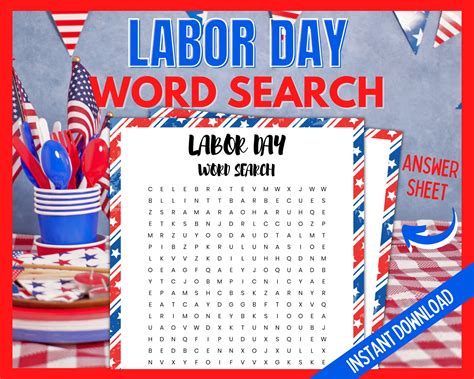 Labor Day Games Bundle Labor Day Word Search Labor Day True - Etsy