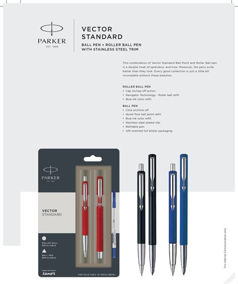 PARKER VECTOR STANDARD BALL PEN ROLLER BALL PEN WITH STAINLESS STEEL