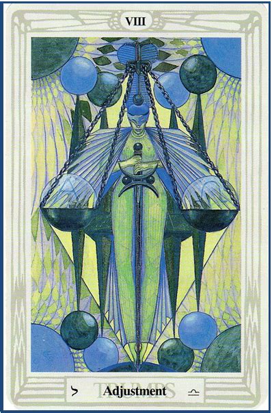 Thoth Tarot Viii Adjustment Justice Living With Cards