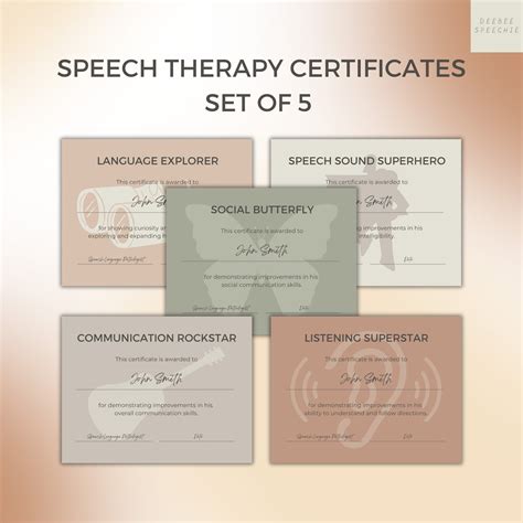 Speech Therapy Certificates Speech Therapy Progress Certificates Speech