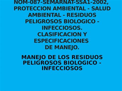 Pptx Manejo De Los Residuos Peligrosos Biologico Infecciosos Hot Sex