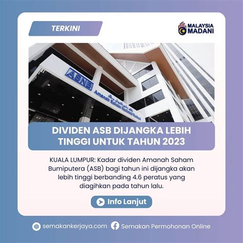 Dividen Asb Dijangka Lebih Tinggi Tahun Semakankerjaya