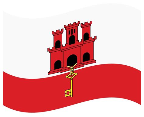 National Flag Of Gibraltar Flat Color Icon 16833664 Vector Art At