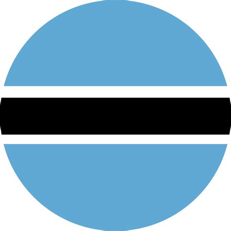 Round national flag of Botswana. Circular symbol. Button, banner, icon. National sign. 32427511 PNG