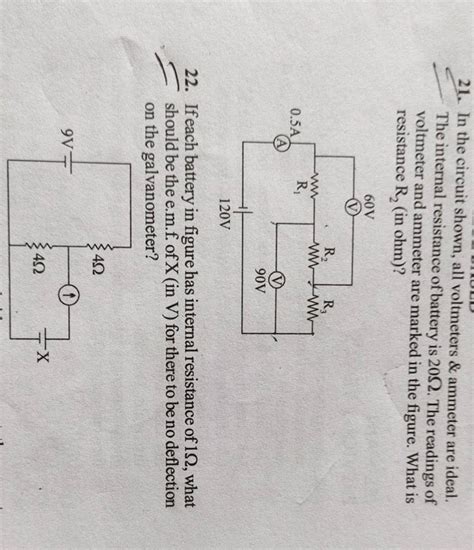 In The Circuit Shown All Voltmeters Ammeter Are Ideal The Intern