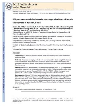 HIV Prevalence And Risk Behaviors Among Male Clients Of Female Sex Workers In Yunnan China