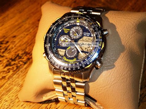 Citizen Navihawk Blue Angels Armbanduhr Chronograph World Timer Selten