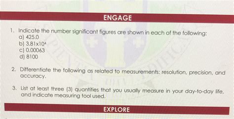 Engage 1 Indicate The Number Significant Figures Are Shown In Each Course Hero