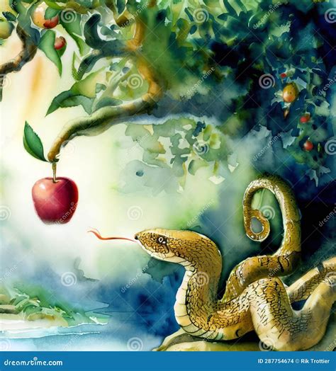 Forbidden Fruit In The Garden Of Eden Stock Illustration Illustration