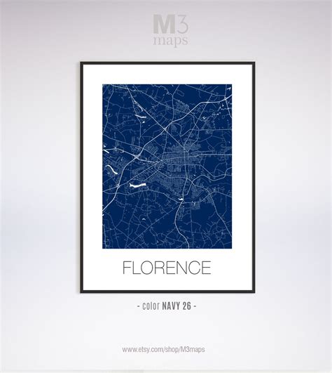 Florence South Carolina Florence SC Map Florence Map | Etsy