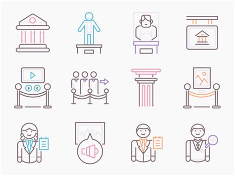 85 Art Gallery Icon Set Flat Icons