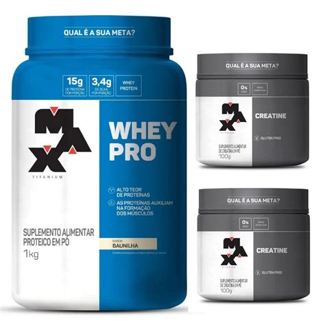 Kit Whey Pro X Creatina G Max Titanium Chocolate Shopee