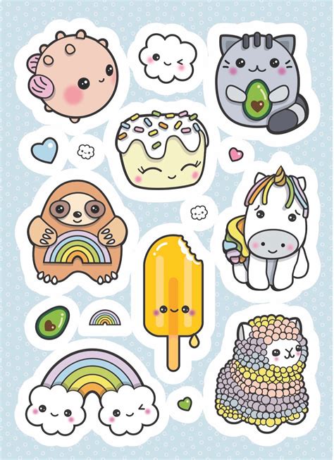 Kawaii Stickers, A6 Vinyl Sticker Sheets, Cute Stickers, Planner ...