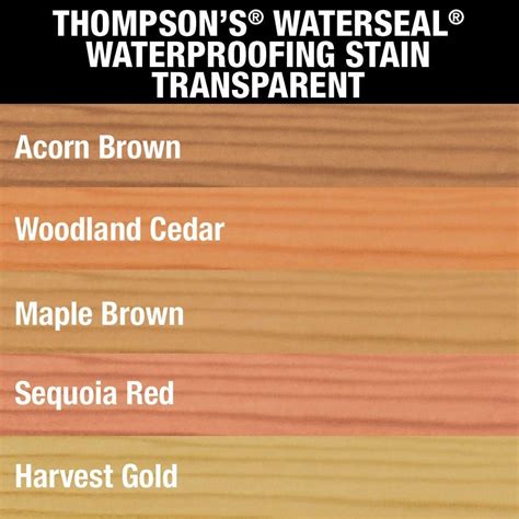 Thompson Deck Stain Color Chart