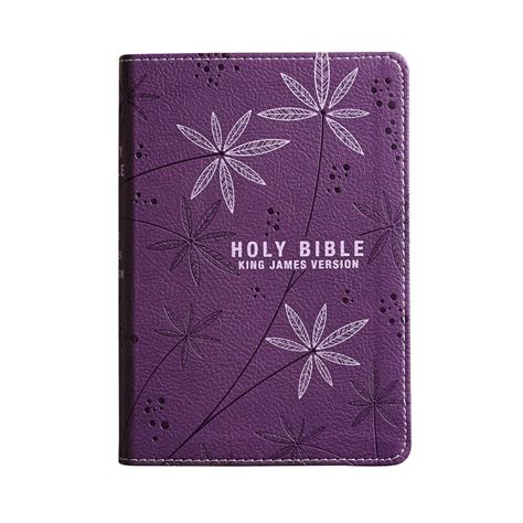 Bible Floral Purple Faux Leather Kjv