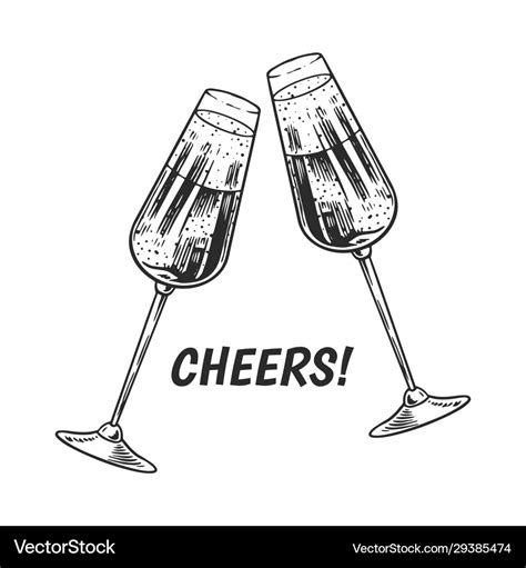 Cheers Toast Clink Glasses Champagne Royalty Free Vector