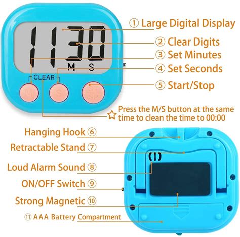 2pcs Digital Kitchen Timer Classroom Timers For Kids Kitchen Timer For