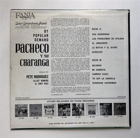 Pacheco Y Su Charanga By Popular Demand FANIA SLP 333 1967 70 Puerto