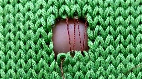 Great Way To Repair A Hole In A Knit Sweater With A Single Sewing