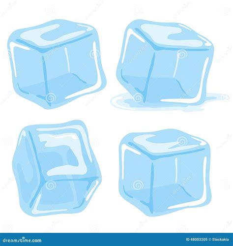 Melted Ice Cubes Vector Illustration Cartoondealer