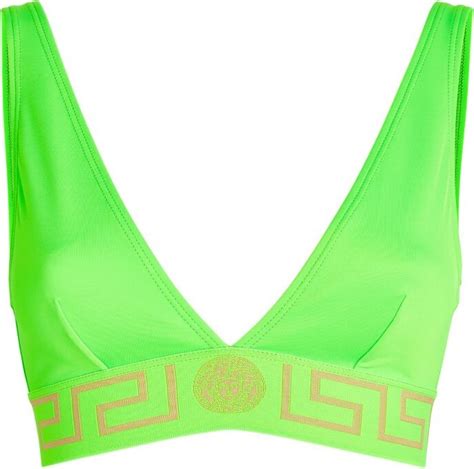 Versace Greca Bikini Top Shopstyle Two Piece Swimsuits