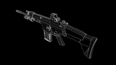 Fn Scar Gun 3d Model Turbosquid 1862315