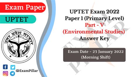 UPTET Exam 23 Jan 2022 Paper 1 Part V EVS Official Answer Key