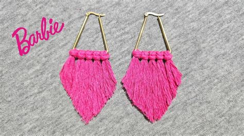 Aretes En Macrame Diy Macrame Earrings Paso A Paso Color Barbie