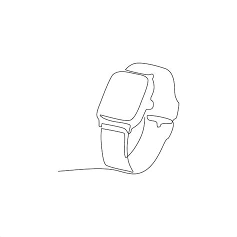 Premium Vector Continuous Line Art Of A Watch