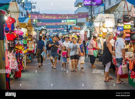 Urban scene from the famous night market in Hua Hin. Hua Hin is one of ...