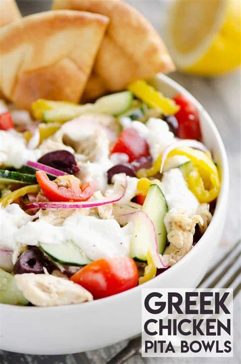 Greek Chicken Pita Bowl