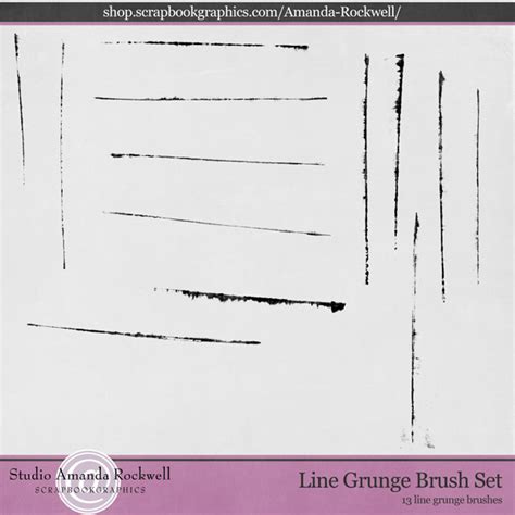 Line Grunge Brush Set - Photoshop brushes