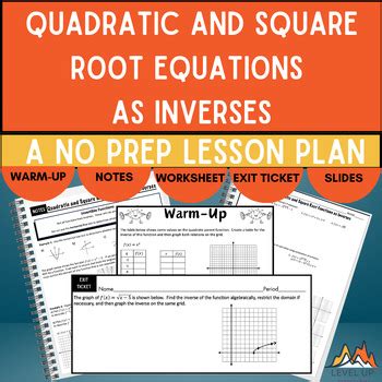 Algebra Ii Quadratic And Square Root Functions As Inverses Notes Worksheet