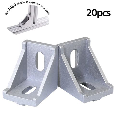 20pcs 3030 Series Aluminum Extrusion Profile Angle Corner Bracket Joint Gusset In Corner