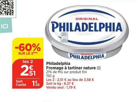 Promo Fromage Tartiner Nature Philadelphia Chez Bi Icatalogue Fr