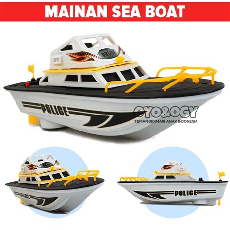 Jual Mainan Anak Sea Speed Boat Perahu Kapal Laut Air Police Polisi