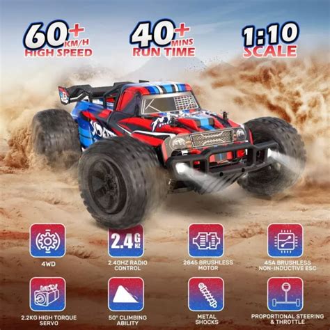 DEERC 210E 1 10 Brushless RC Car High Speed 4WD RTR RC Monster Truck 2