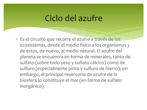 Ciclo Del Azufre Ppt