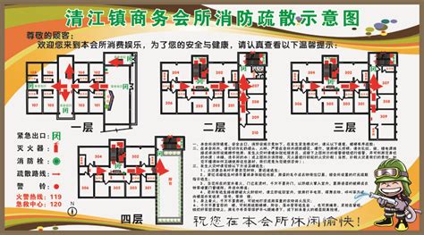 安全疏散火警消防安全疏散图图片素材免费下载 觅知网