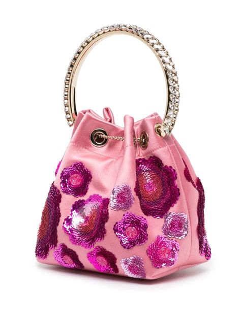 Jimmy Choo Bon Bon Floral Sequinned Bucket Bag Farfetch