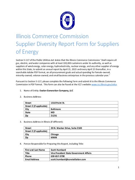 Fillable Online Supplier Diversity Report Form For Suppliers Fax Email