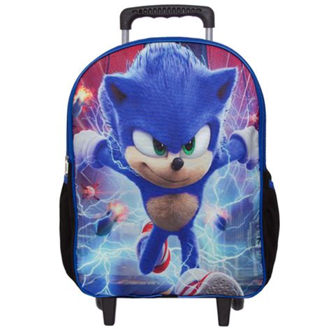 Mochila Sonic The Hedgehog Escolar Juvenil Rodinha Itens Em