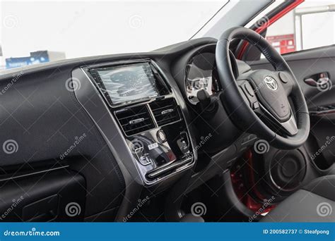 Car Interior Of Toyota Yaris Ativ 2020 In Showroom On Right Frame In ...