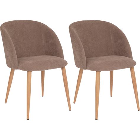 Lot de 2 fauteuils imitation chêne Céleste en velours côtelé